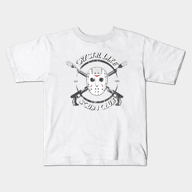 Friday the 13th - Crystal Lake Scuba Club Kids T-Shirt by millerdna